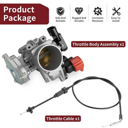 Throttle Body Assembly with Cable for Polaris Sportsman 550 (2011) - 7081576, 7081442, 3131704