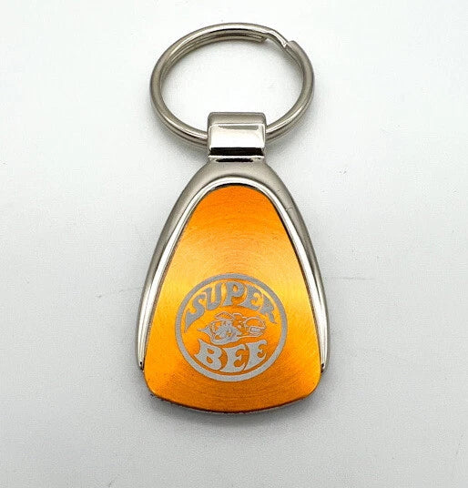 Licensed Keychain Fob Premium Orange Teardrop for Dodge Super Bee (1971–1971)