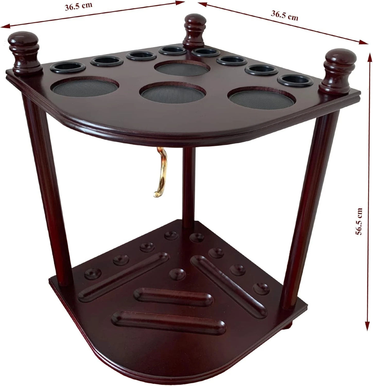 Floor Stand Pool Cue Rack for Game Rooms (100% Solid Wood)