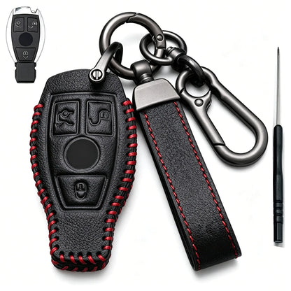 Leather Keychain Fob Case Cover for Mercedes Benz A B C E S G GLA GLC GLE