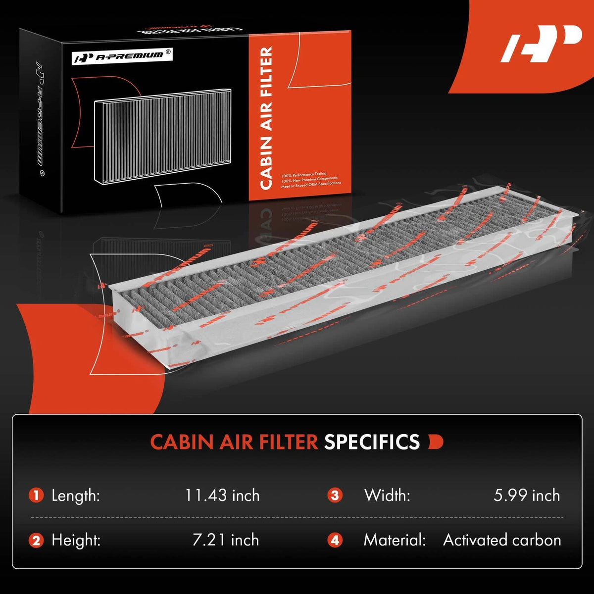 2X Activated Carbon Cabin Air Filter for Mini Cooper (2002–2008) 64311496711, 4478, PC5537-P, C15537, VCA-1056