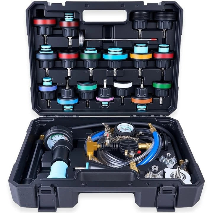 30PCS Radiator Pressure Tester Kit & Vacuum Refill for Coolant Leakage Detection