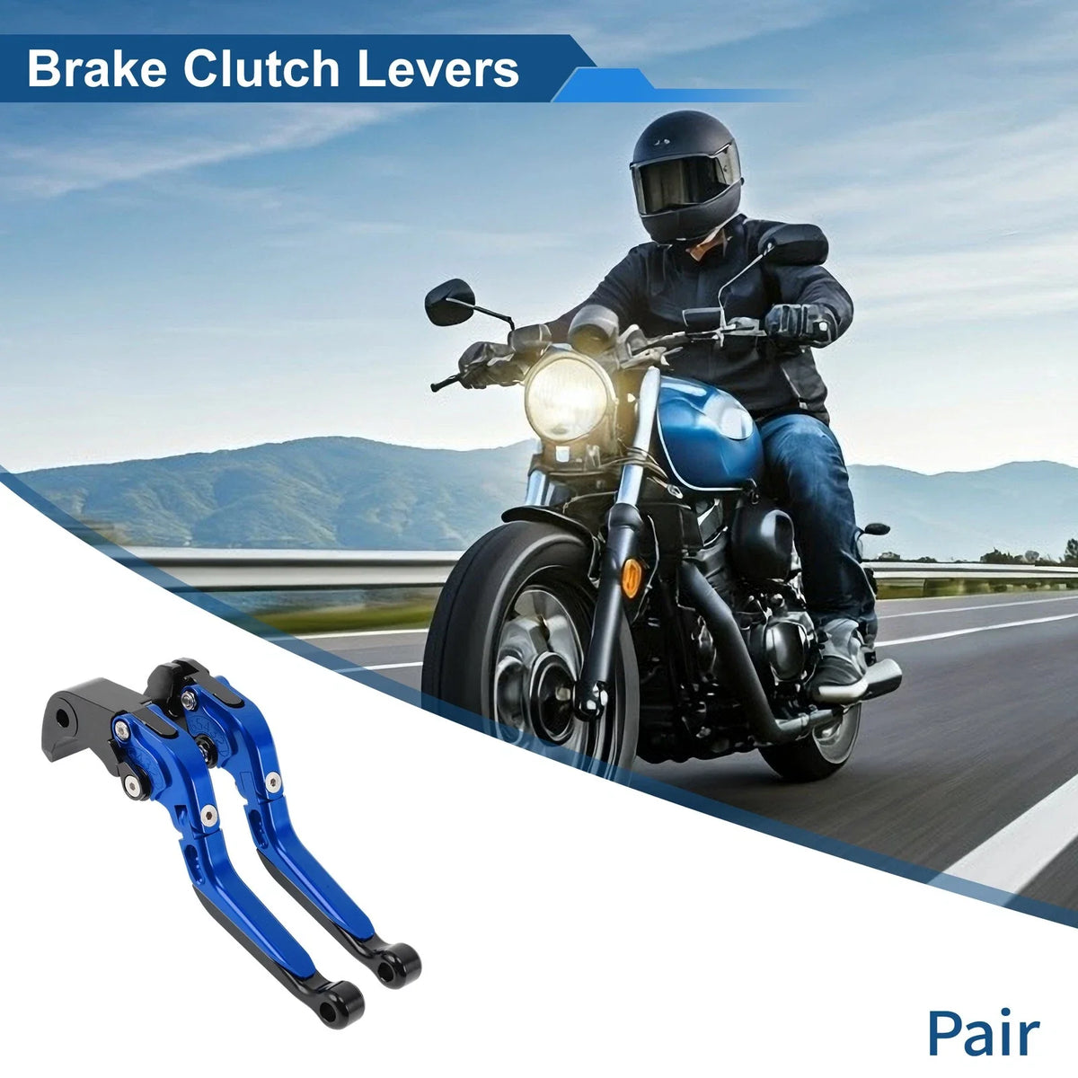 Brake Clutch Levers for Suzuki GSXR600 (2006–2025) 1 Pair Blue Handle Black End