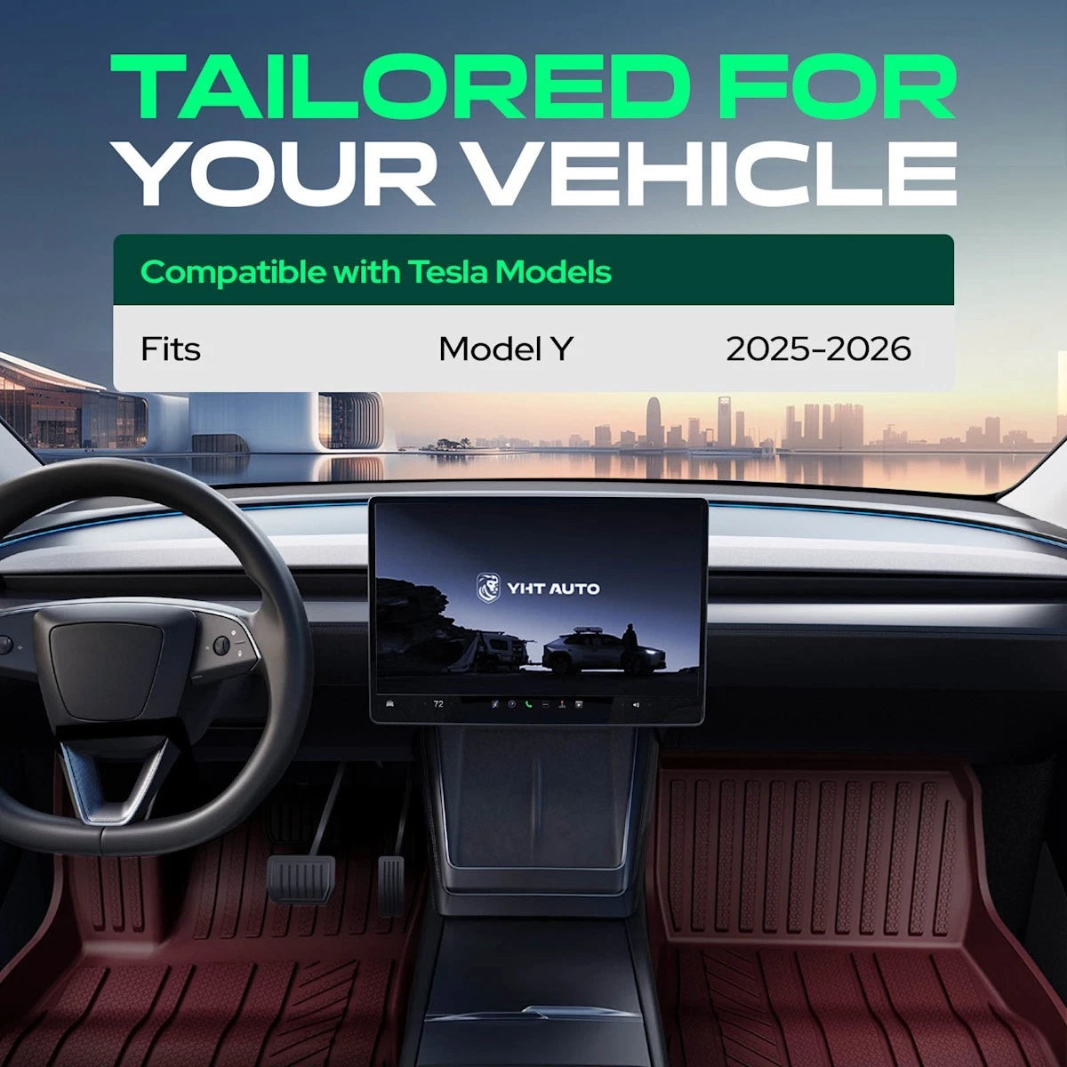 Floor Mats Set of 4 for Tesla Y (2025) - 18108610, Front and Rear