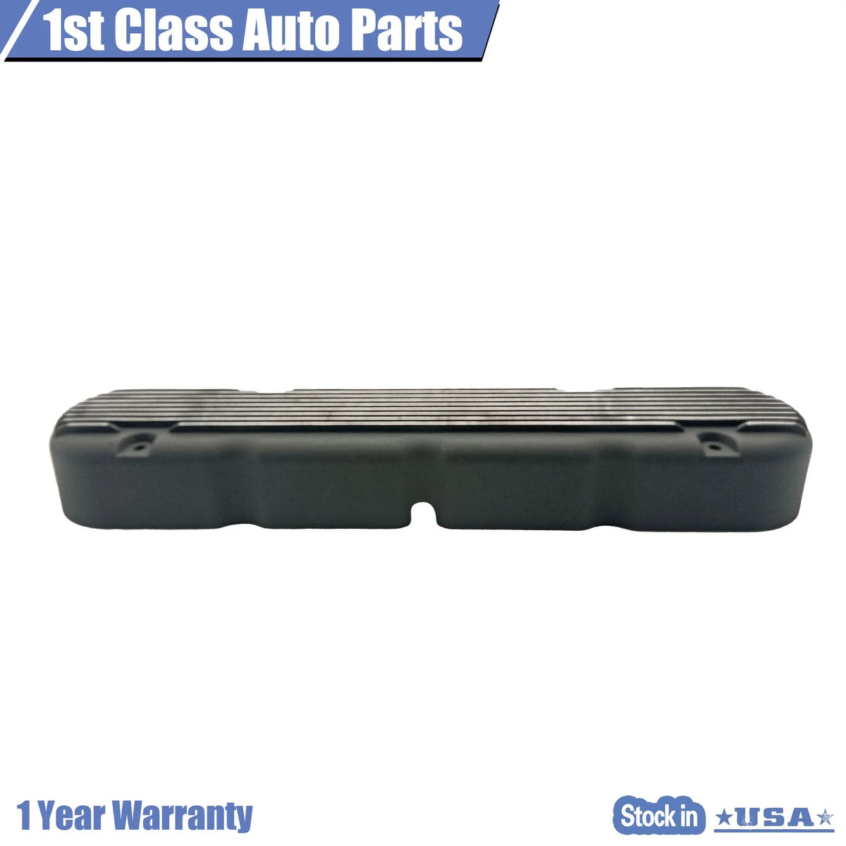 2X Finned Black Aluminum Valve Covers for Chevy LS