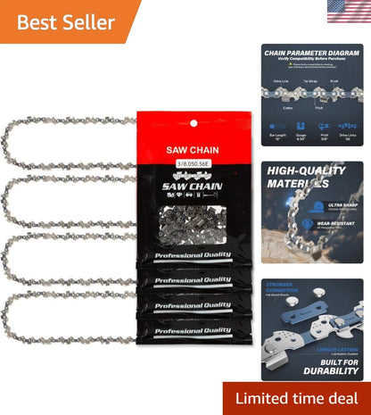 Set of 4 Durable 16 Inch Chainsaw Chains for Craftsman & Echo