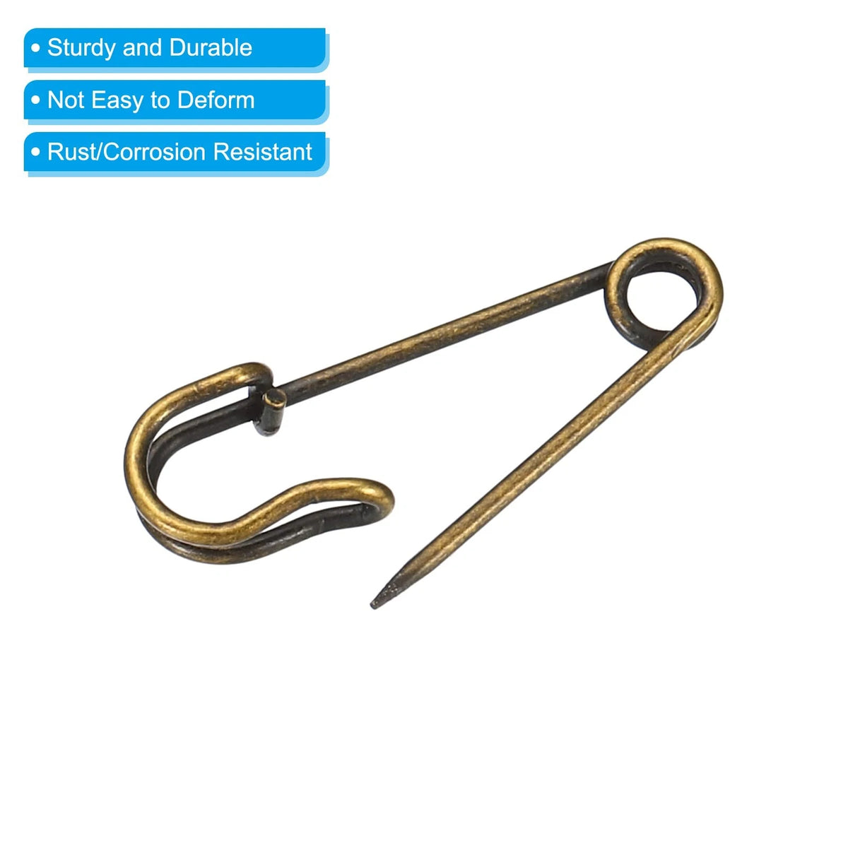 Safety Pins for Sewing (1.06 Inch, Bronze Tone)