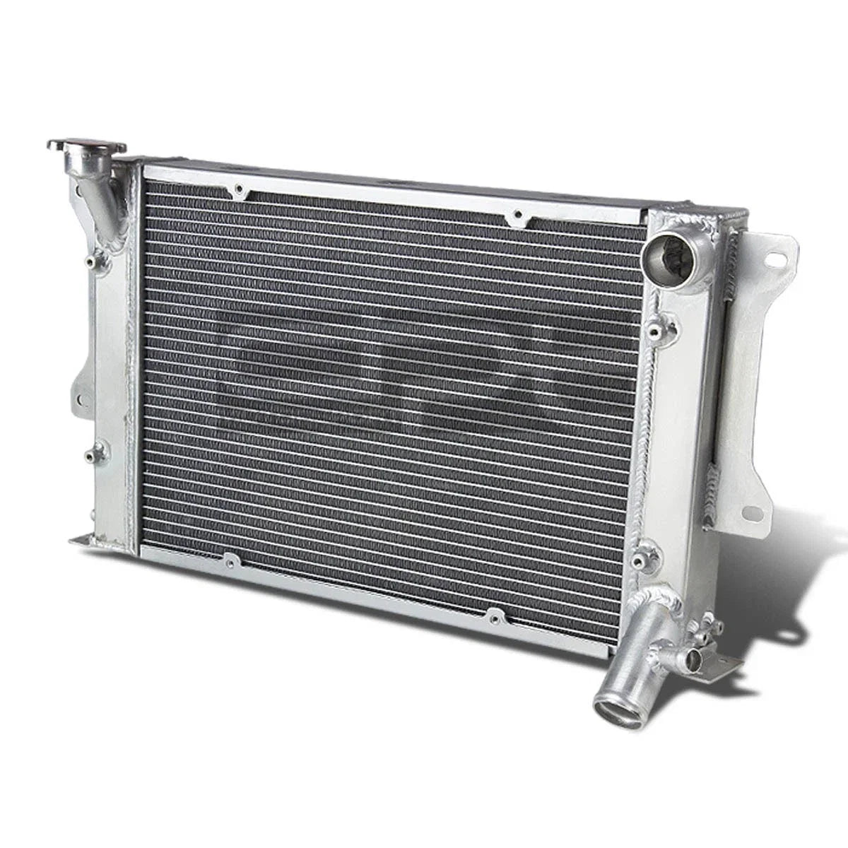 3 Row Aluminum Chrome Radiator + 10" Black Fan for Mazda RX-3 Savanna (S102A)