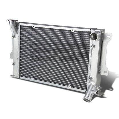 3 Row Aluminum Chrome Radiator + 10" Black Fan for Mazda RX-3 Savanna (S102A)