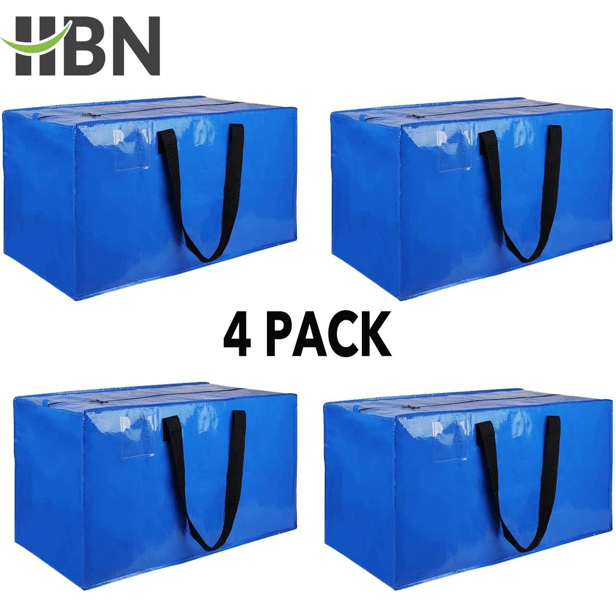 Set of 4 Heavy Duty Extra Large Moving Bags with Zippers and Handles