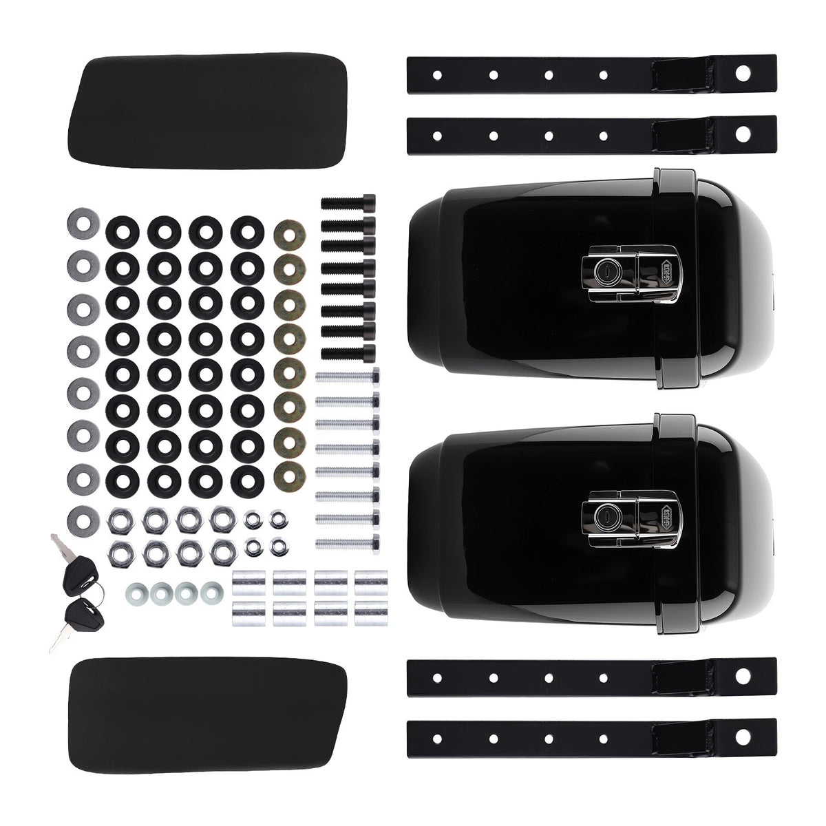 Black Hard Saddle Bags for Suzuki Kawasaki Victory (J8R6SK)