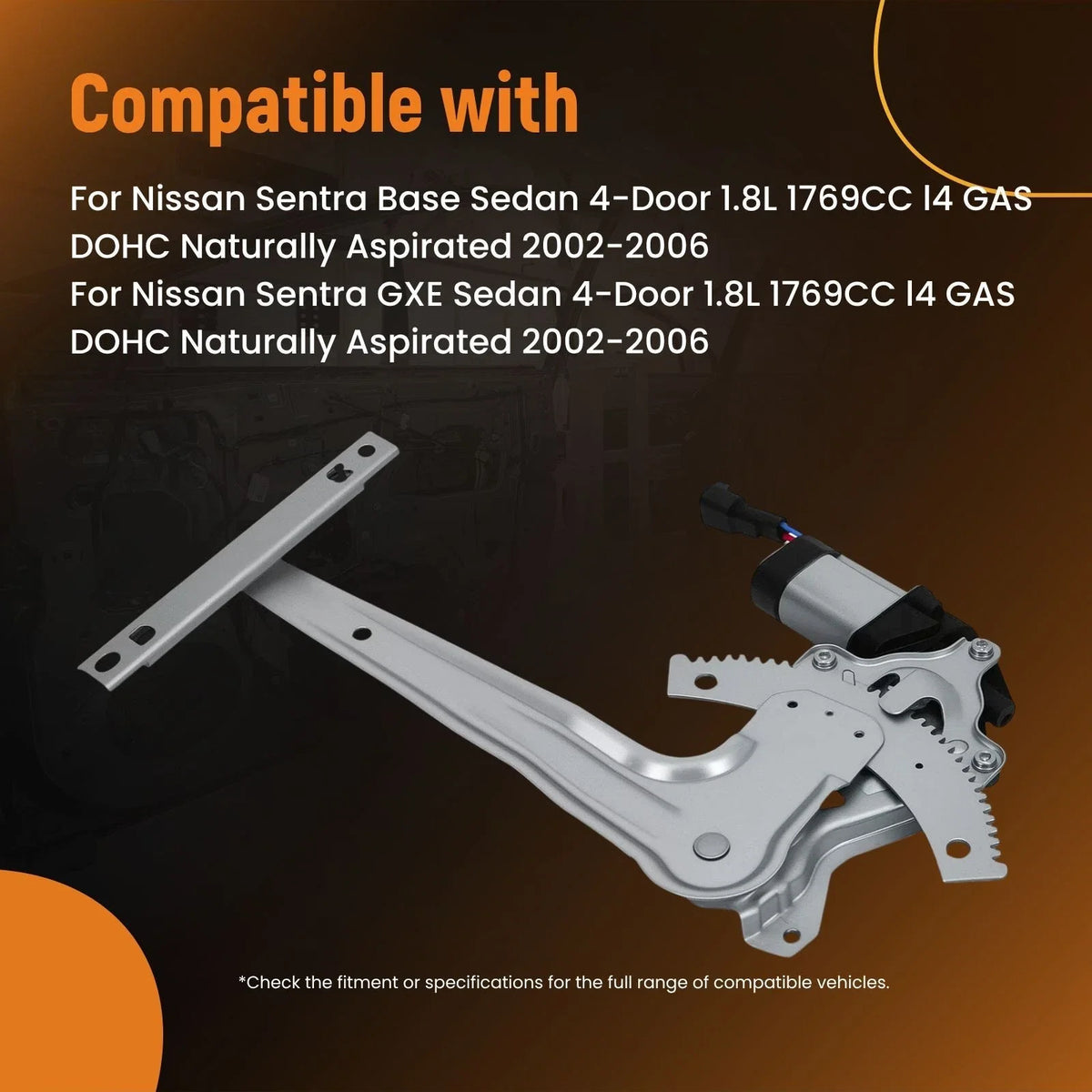 Rear Driver Window Regulator for Nissan Sentra (2002–2006) 827215M000