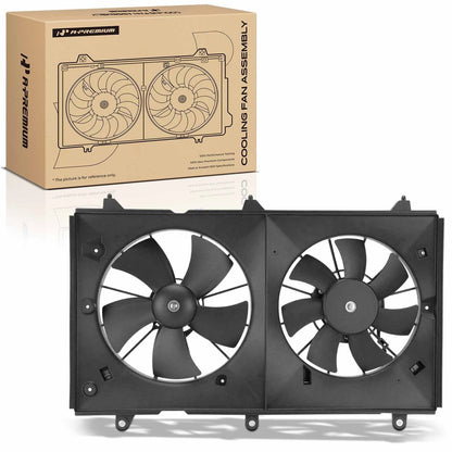 Dual Cooling Fan Assembly w/ Shroud for Honda Accord (2003–2007) 19015RAAA02, 19020RAAA01, 19030RAAA02, 38611RAAA02, 620-257