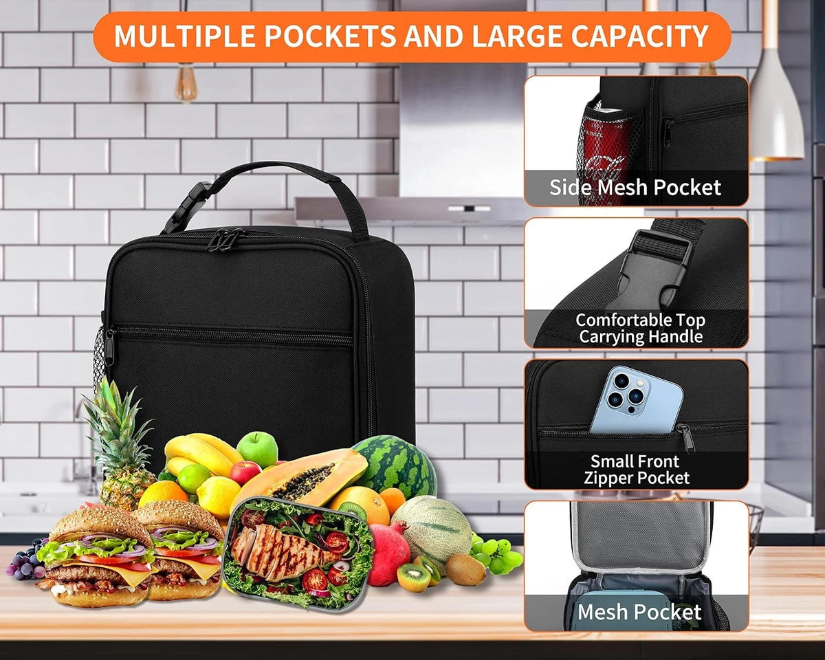 Insulated Lunch Box for Men and Women - Reusable Small Lunch Bag