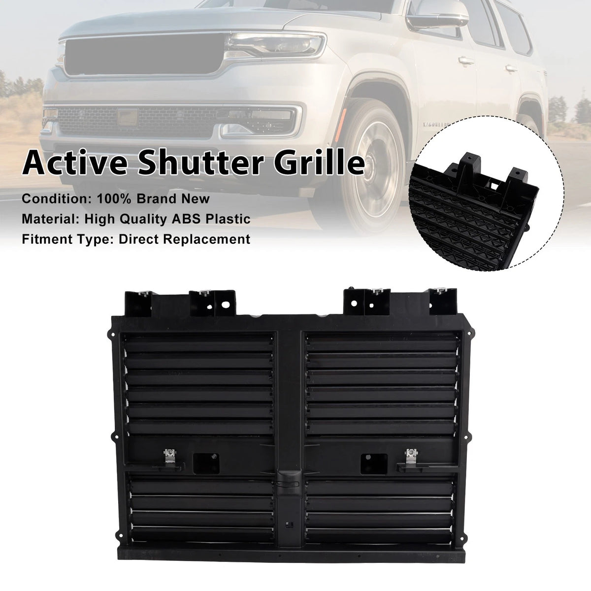 Front Radiator Shutter Assembly for Jeep Wagoneer (2022–2025) 68425775AC, 68425775AD, 5877R1006A