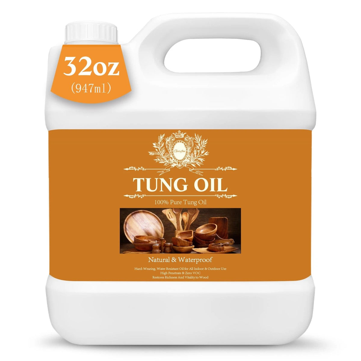 32 OZ Tung Oil for Wood Food Safe (Outdoor Use)