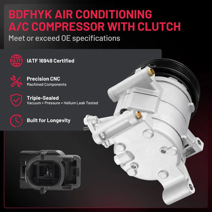 A/C Compressor for Mazda 3 Sport (2014–2018), CX-5 (2013–2022) 2.0L 2.5L