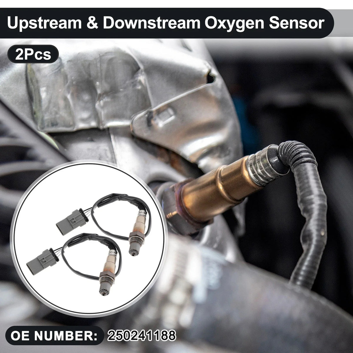 Set of 2 Upstream Downstream Oxygen Sensors for Chevrolet Cruze L4 1.4L (2011–2016) No. 250241188