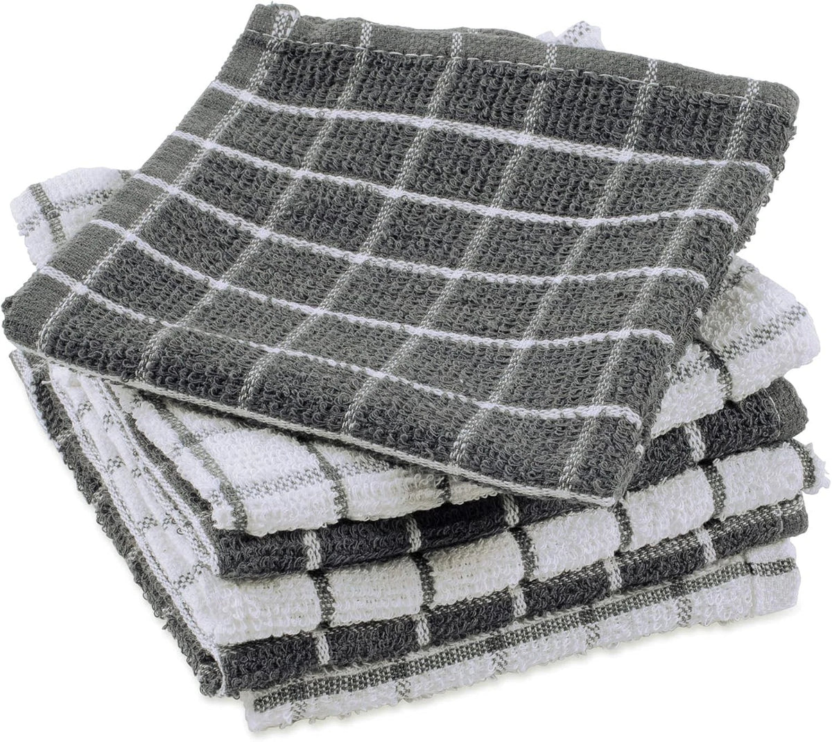 Set of 4 Dishcloths for Kitchen Use (12x12, Gray)