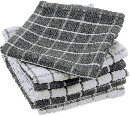 Set of 4 Dishcloths for Kitchen Use (12x12, Gray)