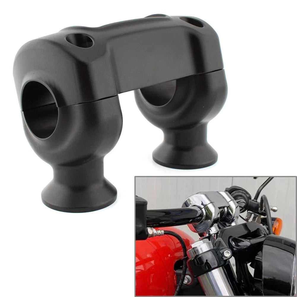 2X Black Handlebar Riser 1.25" Clamp for Harley Softail Dyna (2018–2023)