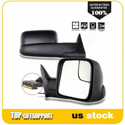 Set of 2 Power Tow Extend Flip Up Side Mirrors for Dodge Ram 1500-3500