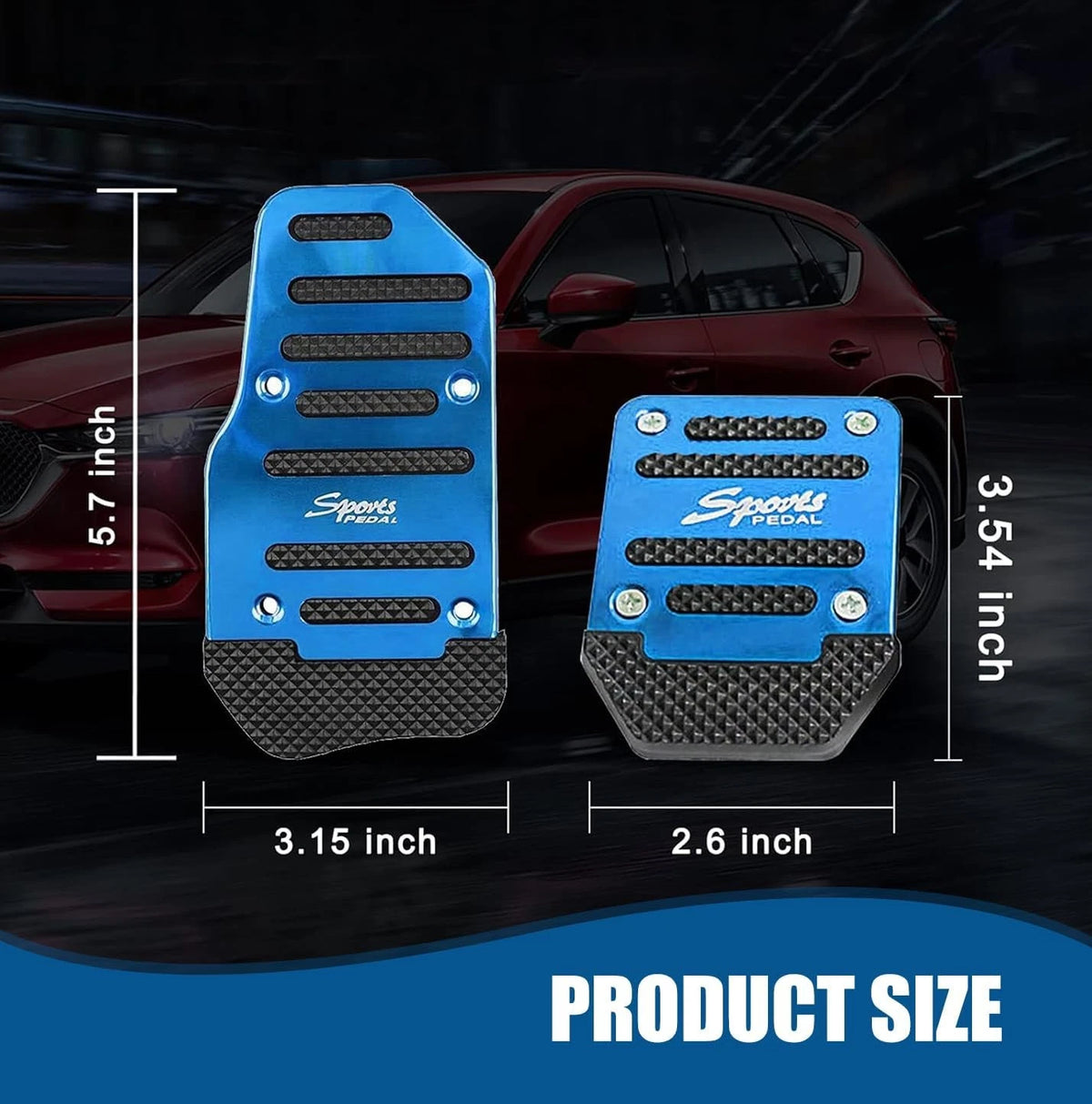 3X Non-Slip Foot Pedal Set for Manual Vehicles (PRYMPN16)