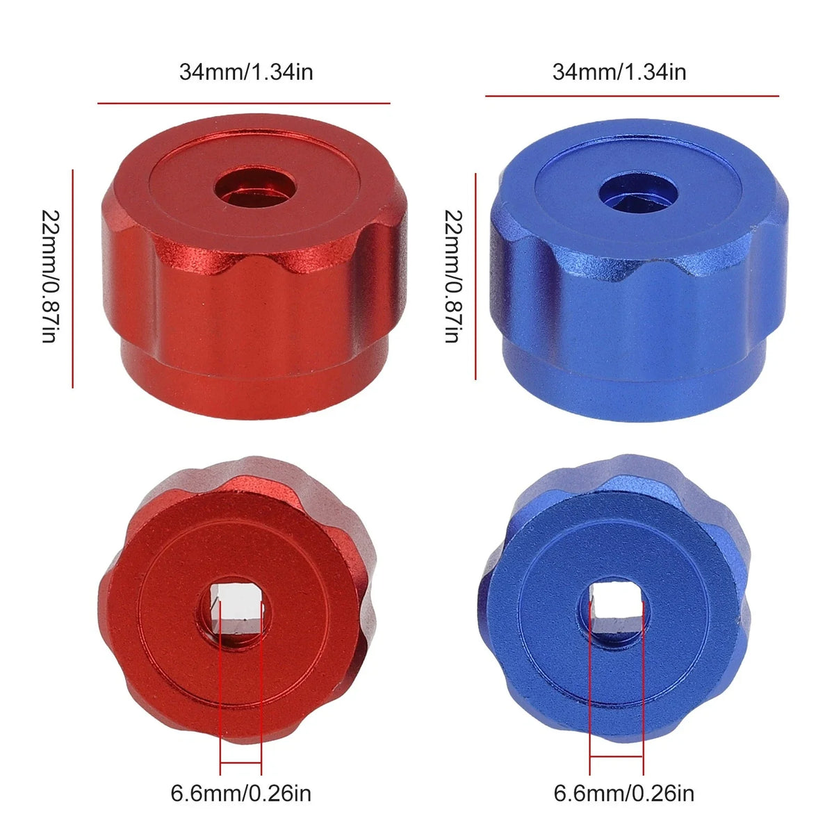 Round Wheel Handle for Faucet and Gauge Installation (Reliable Red & Blue)