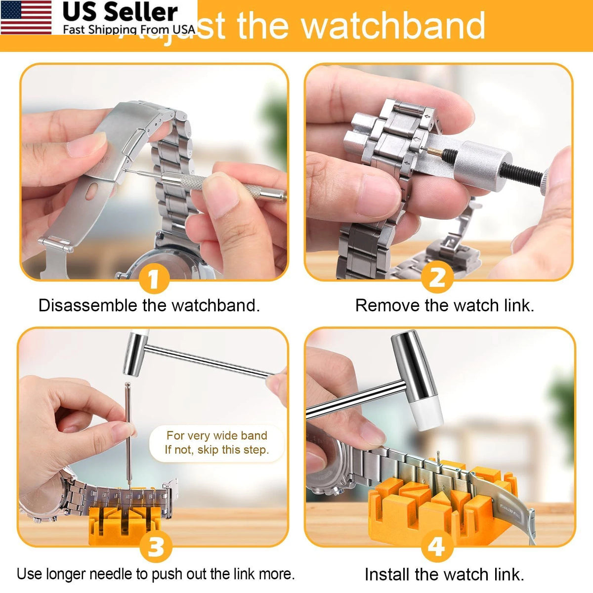 20pcs Watch Link Removal Tool Kit for Bracelet Band Adjustment