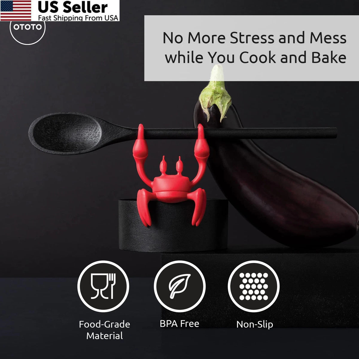 Silicone Utensil Rest for Kitchen (One Size)