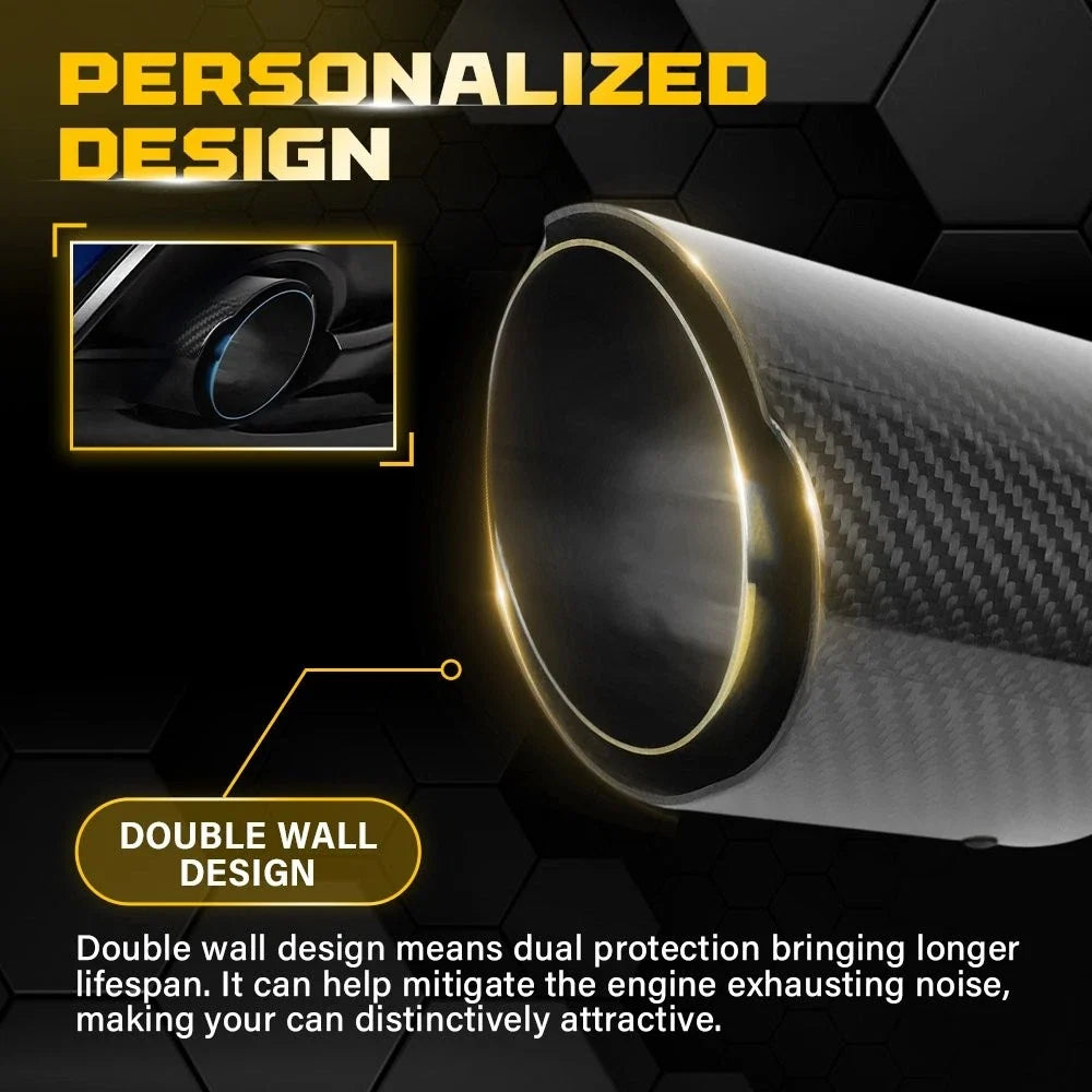 2.5" In 3.5" Out Carbon Fiber Exhaust Tip for Universal Fit (EPY)