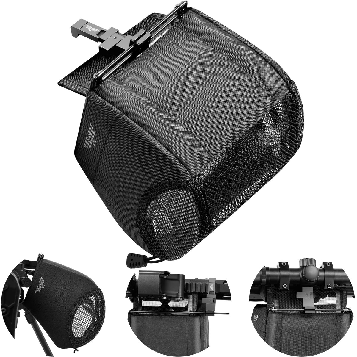 Spring-Loaded Brass Catcher for Picatinny Rail - X-Large, Black