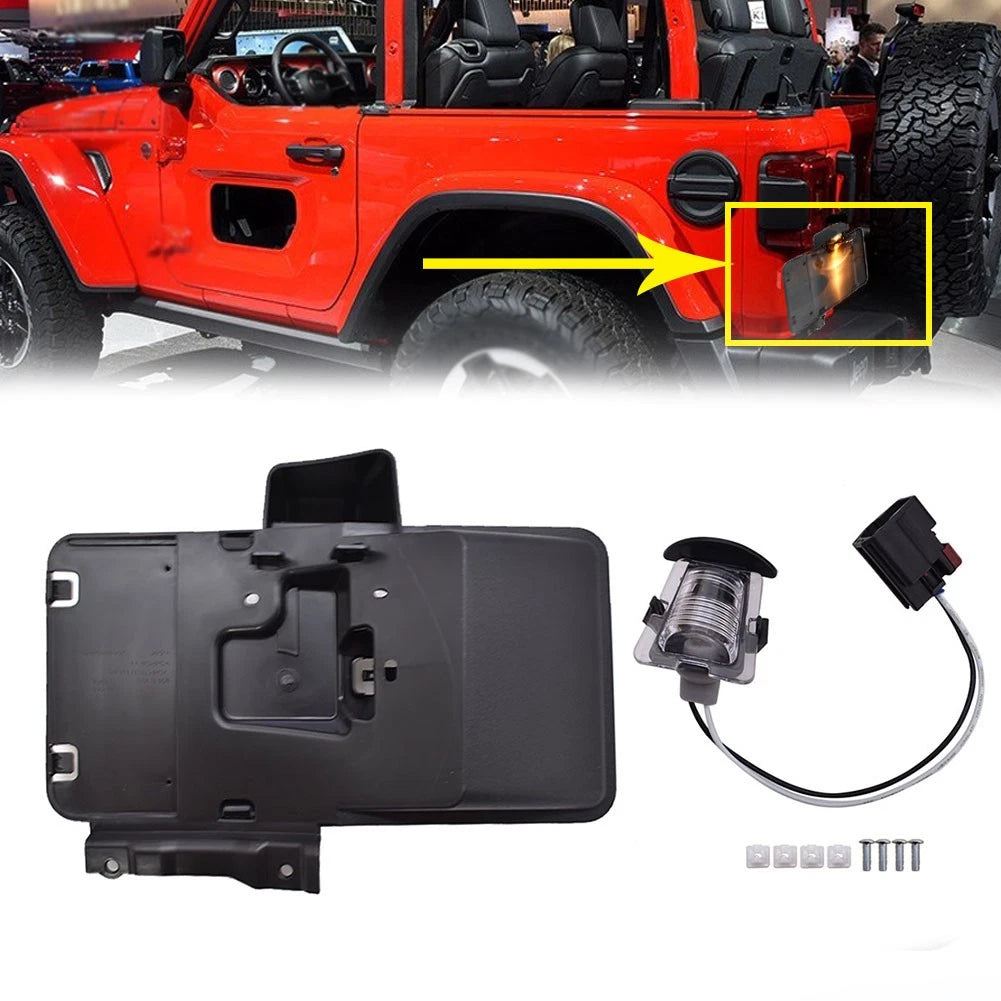 Rear License Plate Tag Bracket & Light for Jeep Wrangler JK (2007–2018) - 68064720AA, 68064720, CH1168101
