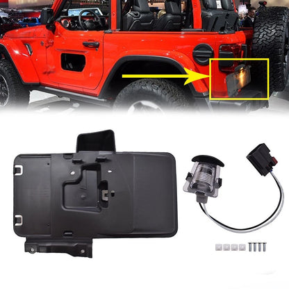 Rear License Plate Tag Bracket & Light for Jeep Wrangler JK (2007–2018) - 68064720AA, 68064720, CH1168101