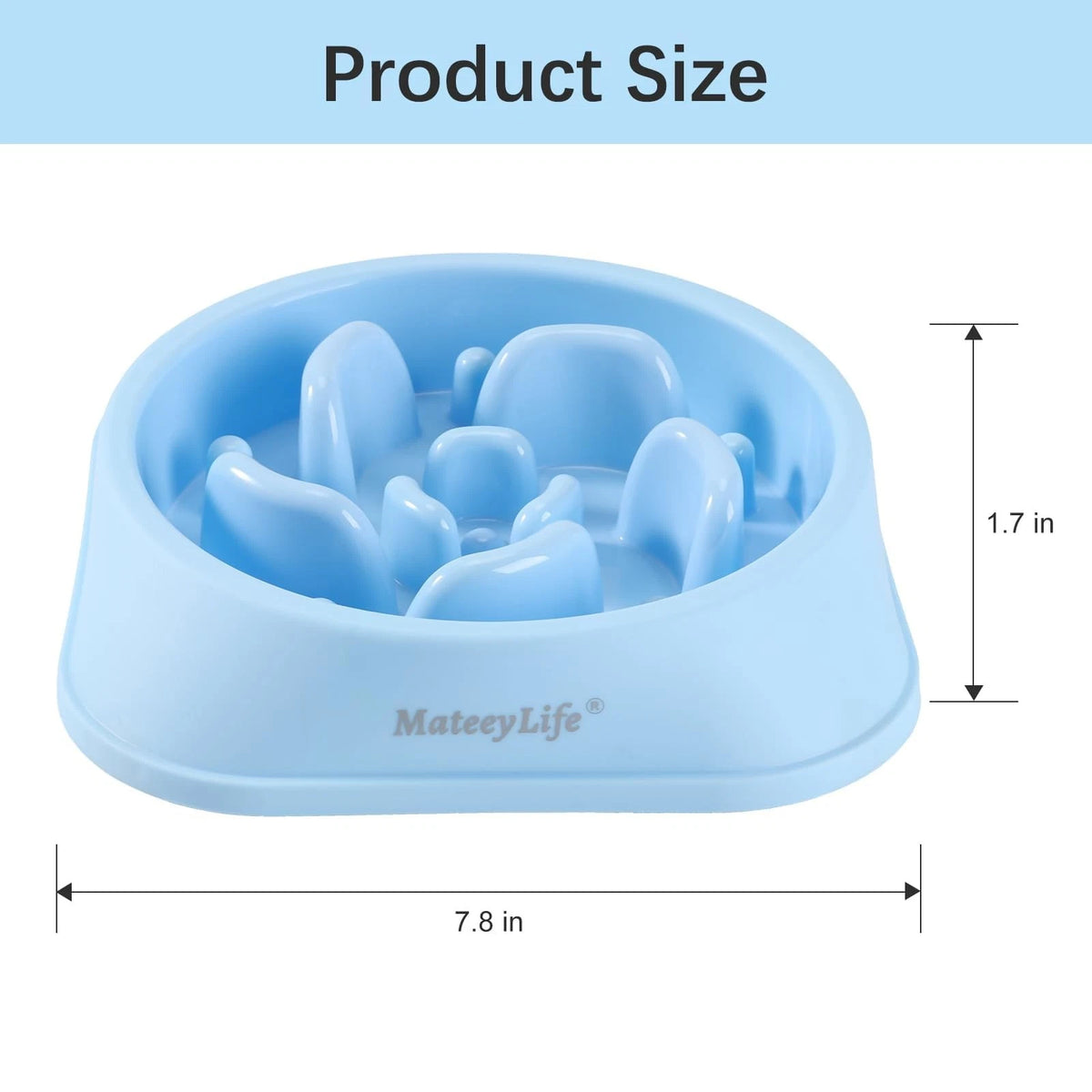 2X Slow Feeder Dog Bowls for Medium Dogs (A-LightBlue & DarkBlue)