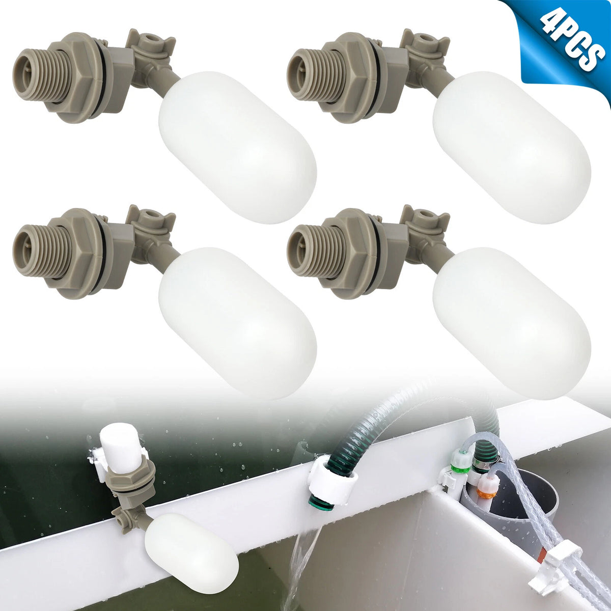 4PCS Water Float Valve for Adjustable Arm (Plastic Filter)