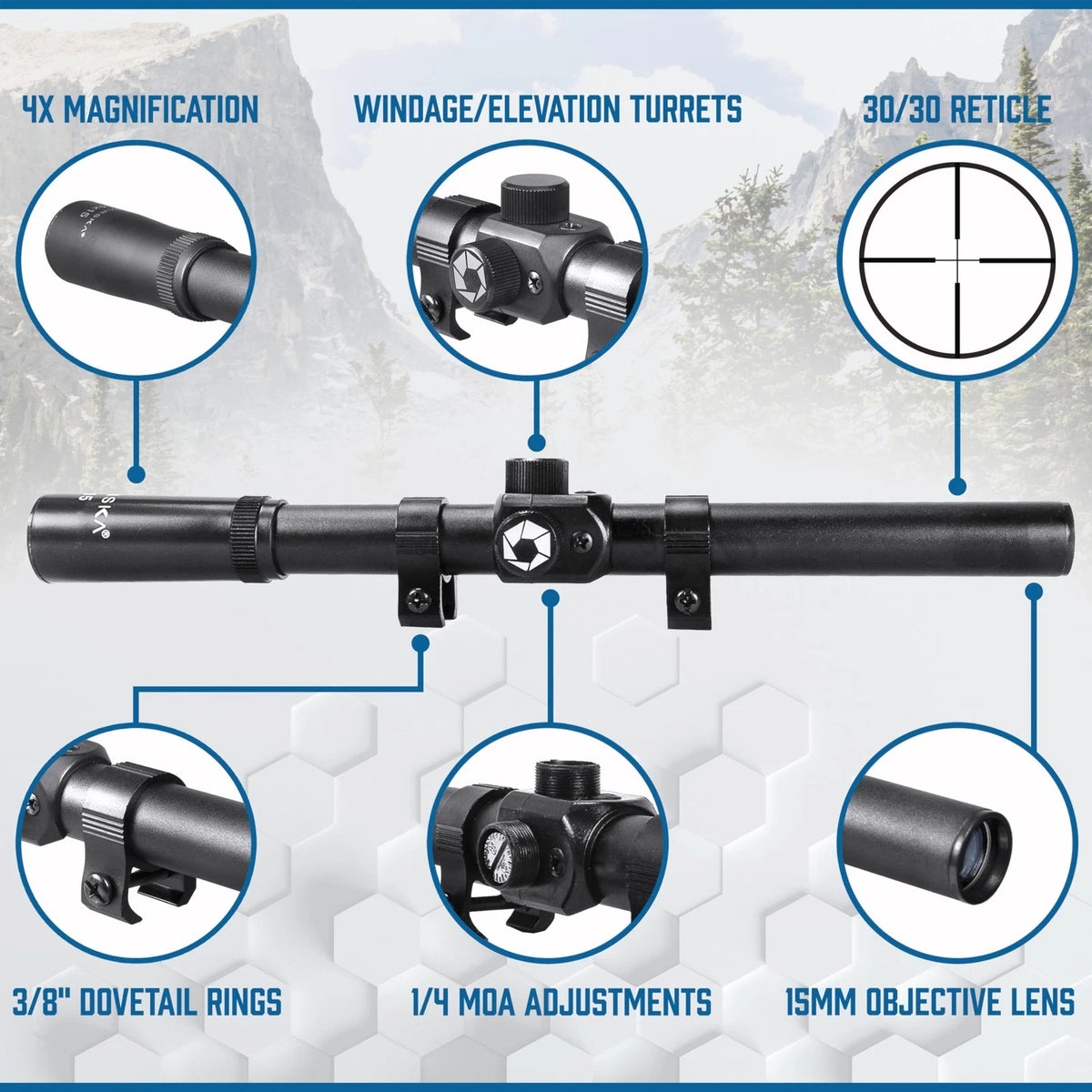 4x15 Rimfire Riflescope for Barska