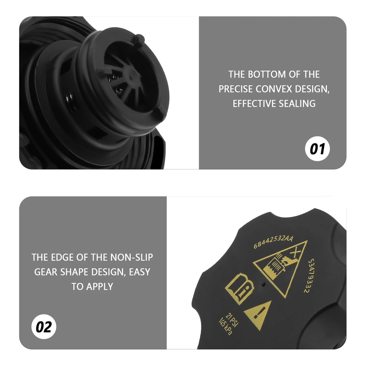 Radiator Cap for Universal Fit (2.60 x 2.60 x 1.50 inches)
