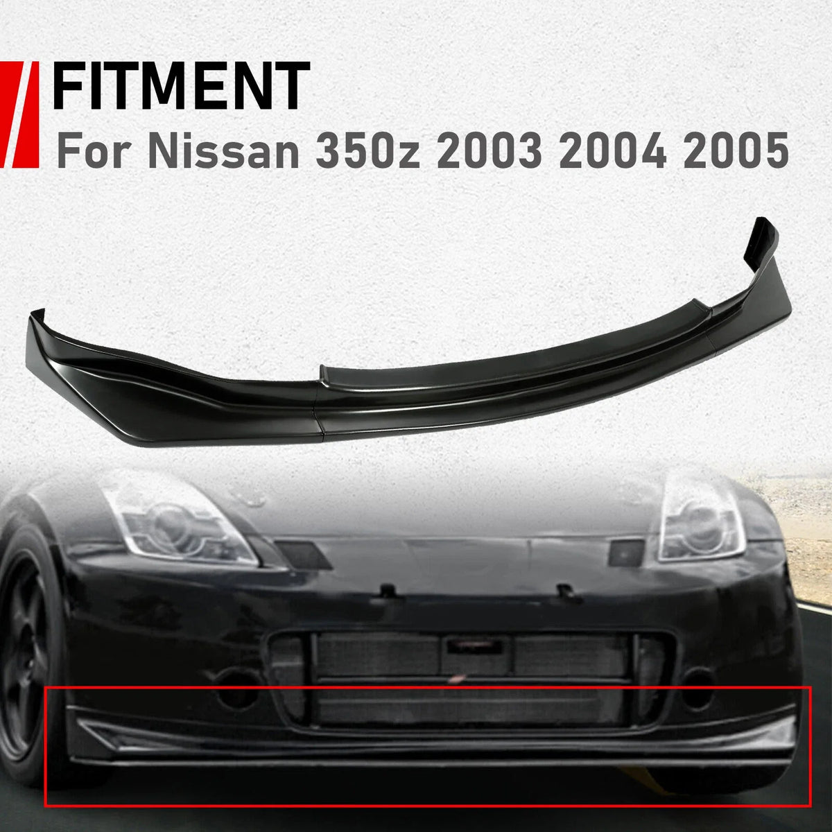 PP Front Bumper Lip Kit for Nissan 350Z Z33 (2003–2005)