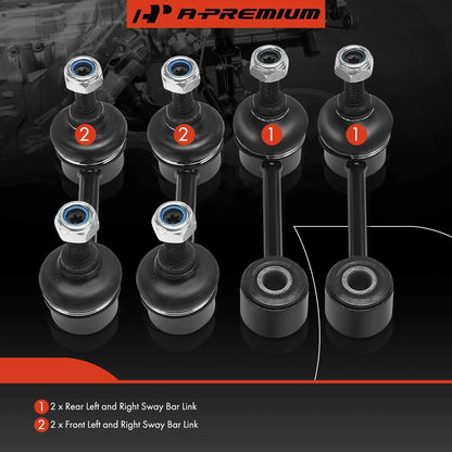Set of 4 Sway Bar Links for Kia Sephia (1998–2001) Spectra (2000–2004) 0K2A134150A, 0K2A134150B, 0K2M228150, 0K2M228150AS