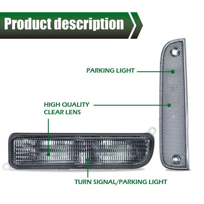 Smoke Corner Lights and Bumper Signal Lights for Jeep Cherokee XJ (1997–2001)