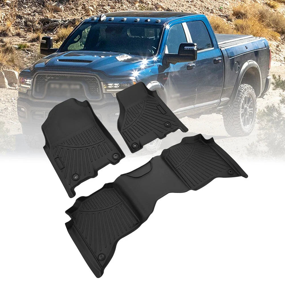 All Weather TPE Floor Mats for Dodge Ram 2500 3500 Crew Cab (2019–2024)