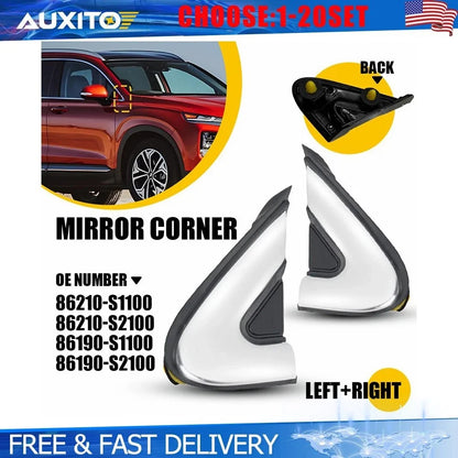 Set of 2 Side Mirror Corner Fender Moldings for Hyundai Santa Fe (2019–2023)