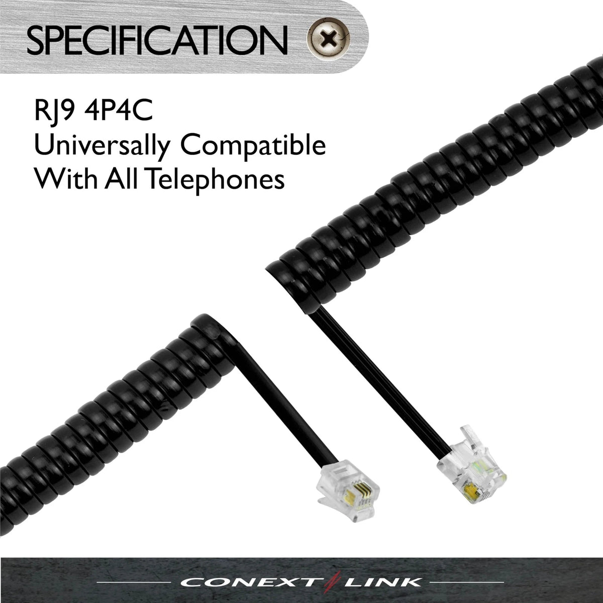7 Feet RJ11 4P4C Modular Telephone Handset Cable for