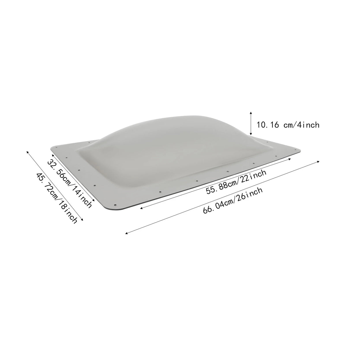 Skylight Outer Dome for Universal RV (14"x22") Smoky Color