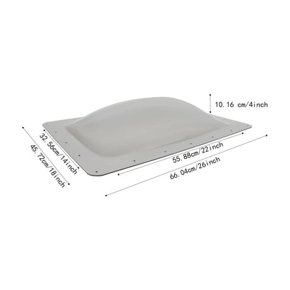 Skylight Outer Dome for Universal RV (14"x22") Smoky Color