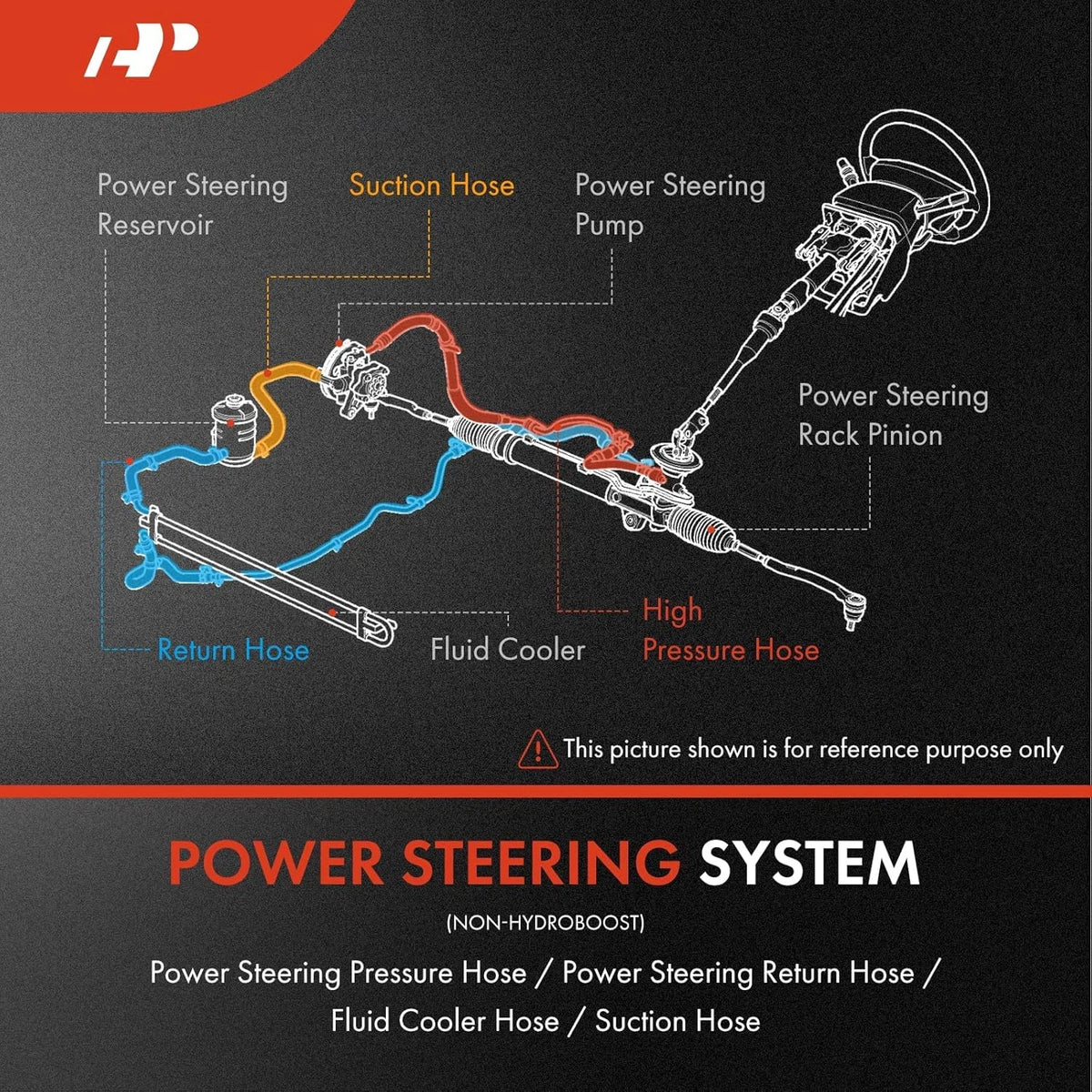 Power Steering Reservoir/Suction Line Hose Assembly for Toyota Camry