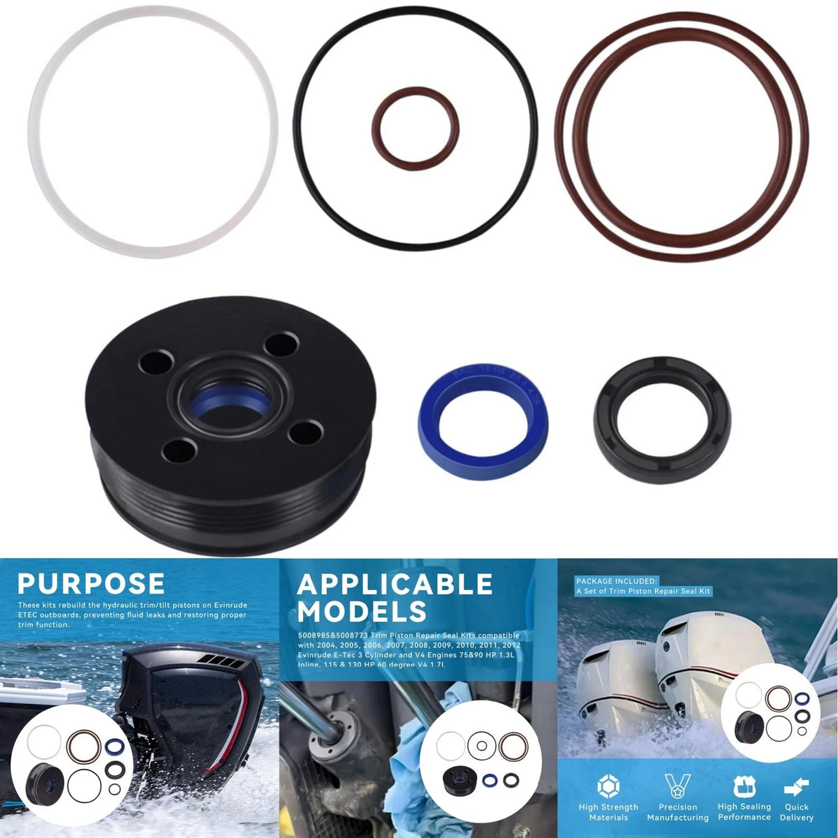 Trim Piston Repair Seal Kit for Evinrude ETEC (2004–2012) 5008985 5008773