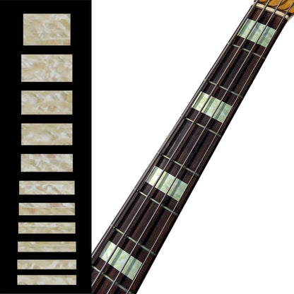 Inlay Sticker Fret Markers for Guitars & Bass - Jazz Blocks - Aged White
