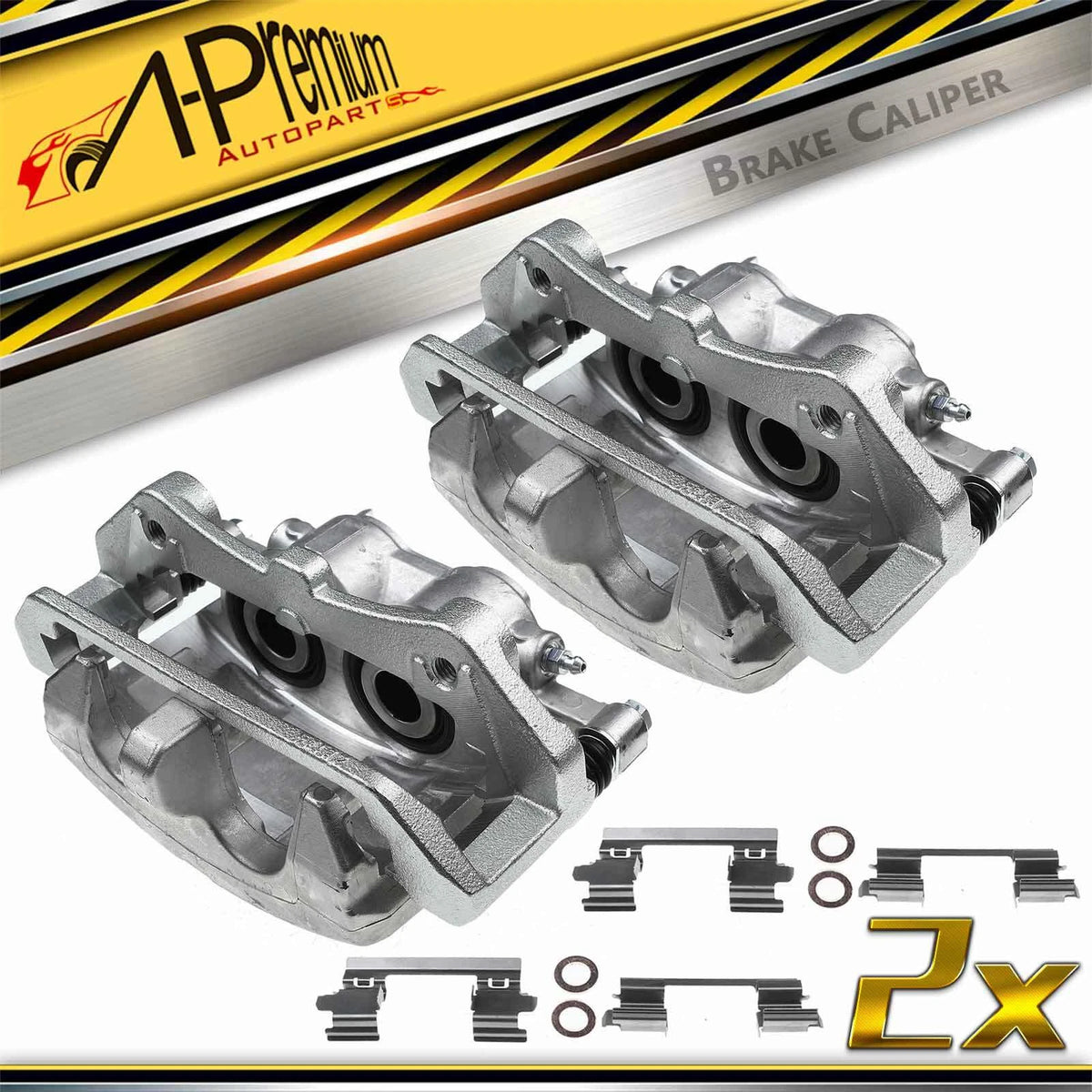 2X Front Disc Brake Calipers with Bracket for Ford Mustang (2015–2018)